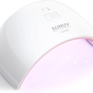 SUNUV UV LED Nail Lamp, Nail Dryer for Gel Nail Polish UV Mild for Nails with Sensor 2 Timers SUN9C Pink Reward for Girls Women