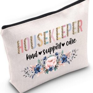 WZMPA Housekeeper Beauty Make-up Bag Housekeeping Appreciation Present Housekeeper Form Assist Care Floral Make-up Zipper Pouch Bag Housekeeper Merchandise (Housekeeper Form)